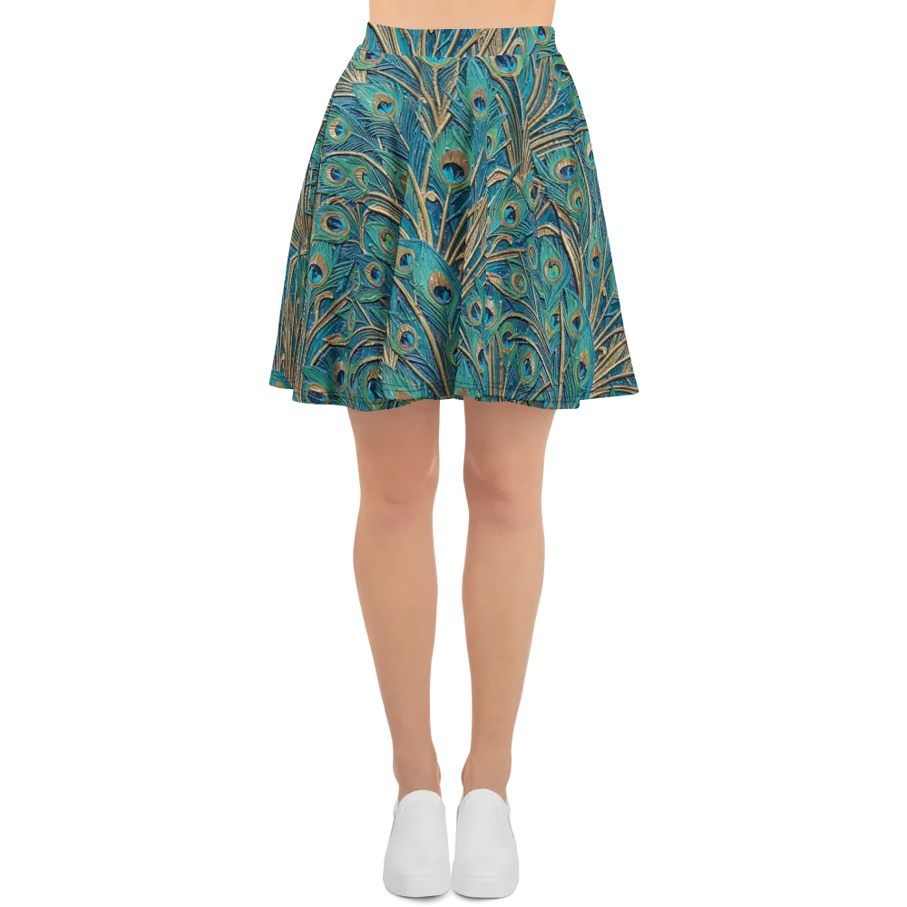 Peacock Treasury on Skater Skirt — Front