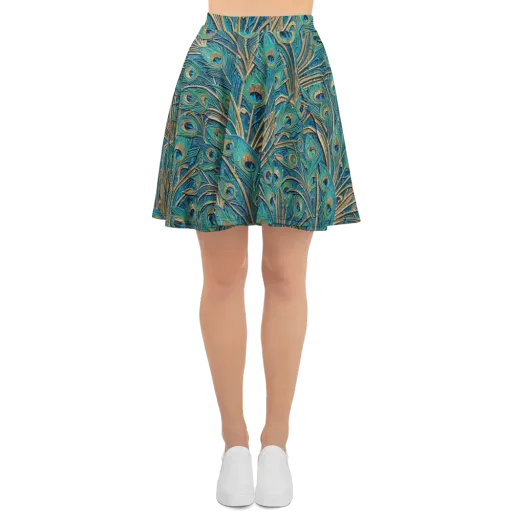 Peacock Treasury on a Skater Skirt