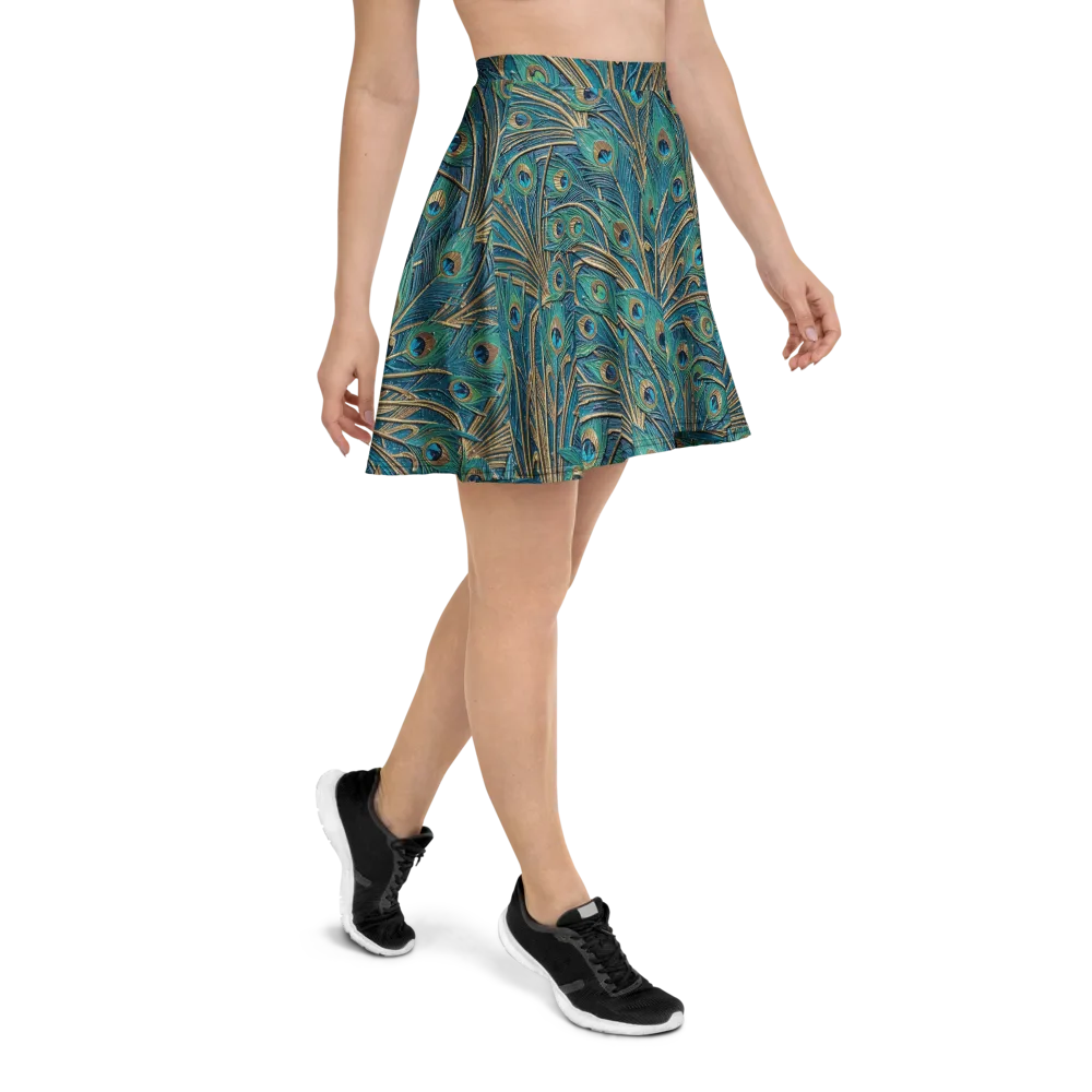 Peacock Treasury on Skater Skirt — Right