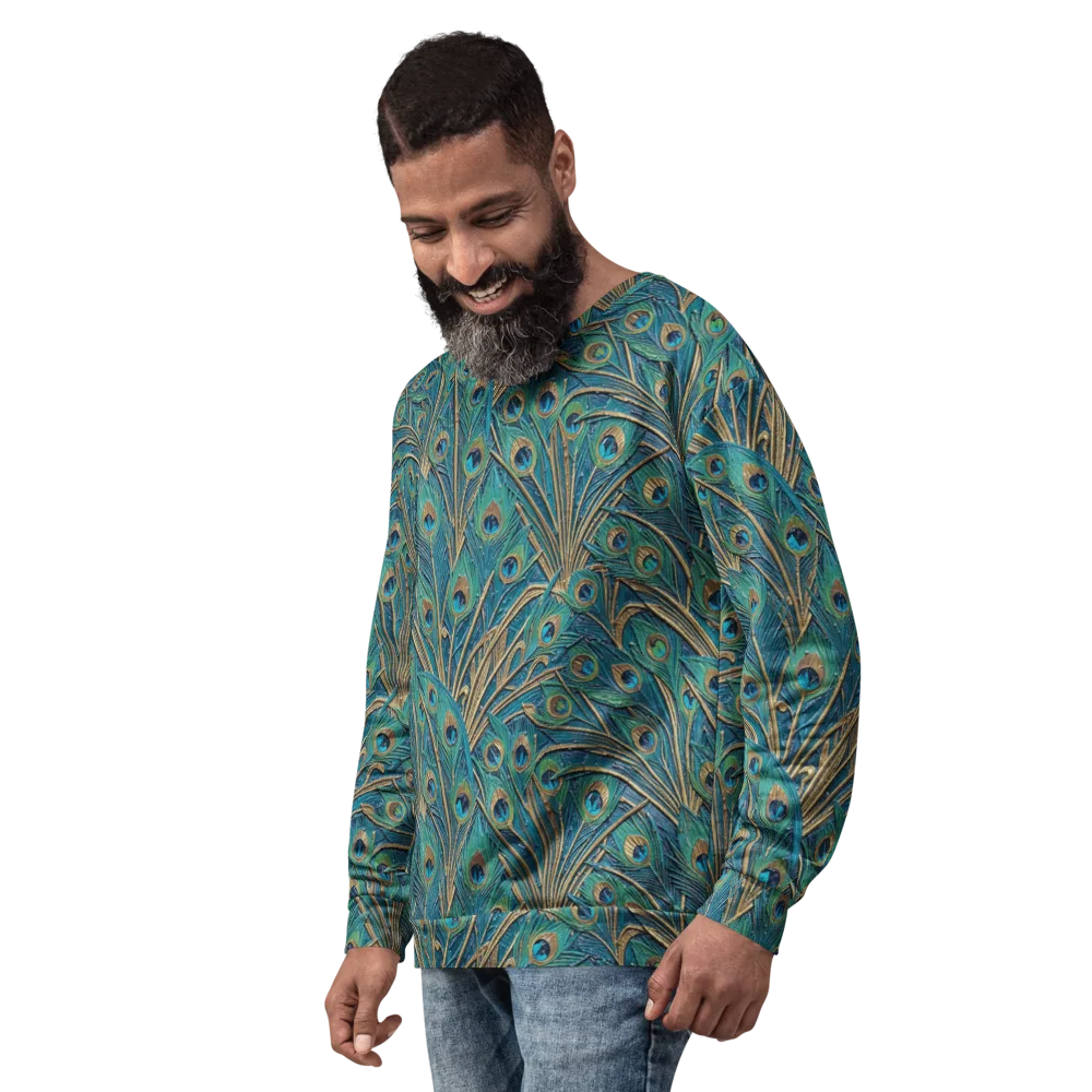 Peacock Treasury on Sweatshirt — Left Front
