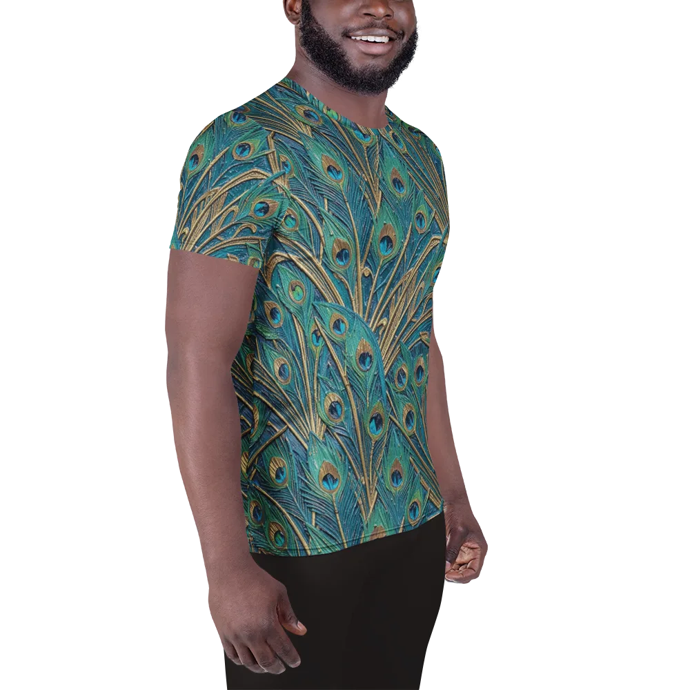 Peacock Treasury on Men's Athletic T-Shirt — Right
