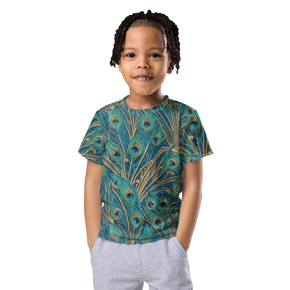 Peacock Treasury on Kids Crew Neck T-Shirt — Front
