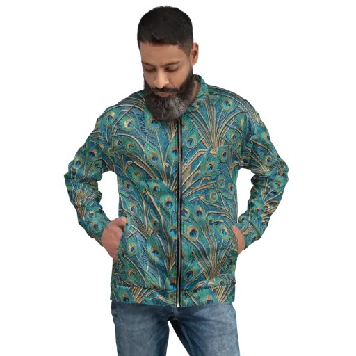Peacock Treasury on a Bomber Jacket