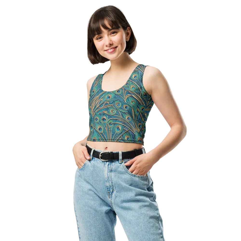 Peacock Treasury on Crop Top — Front