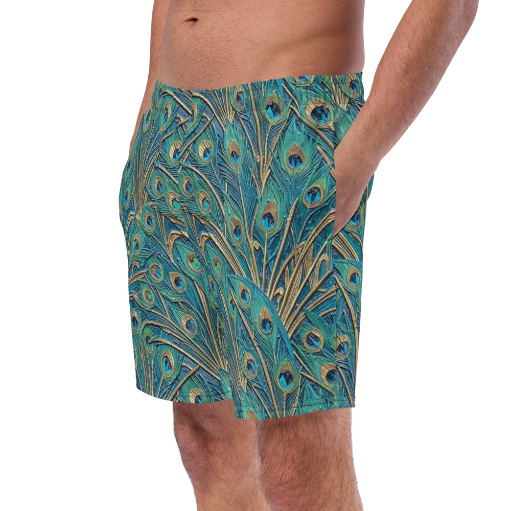 Peacock Treasury on Swim Trunks — Left Front