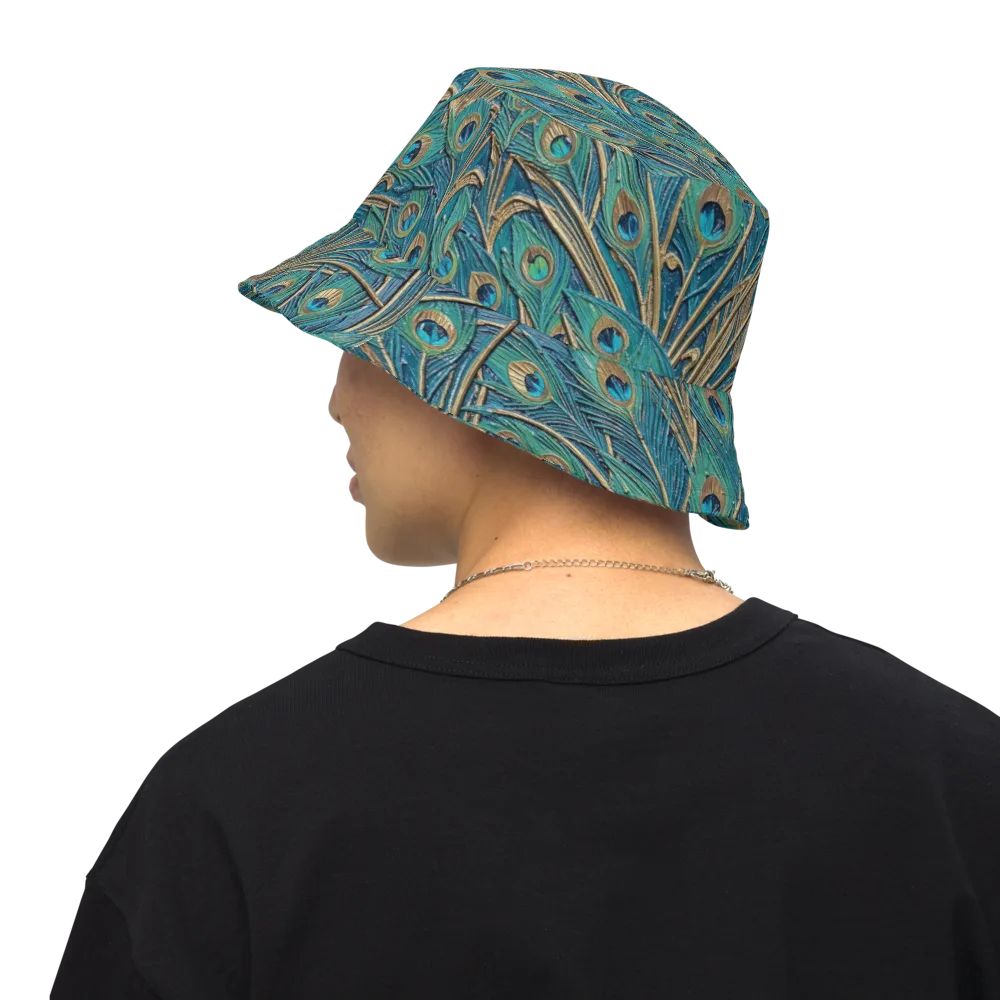 Peacock Treasury on Reversible Bucket Hat — Back Inside