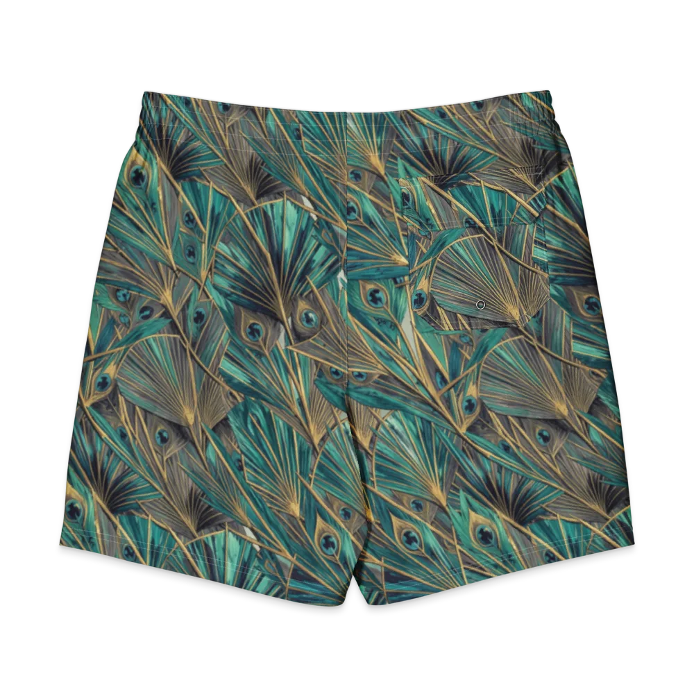 Peacock Tapestry on Men's Board Shorts — Back
