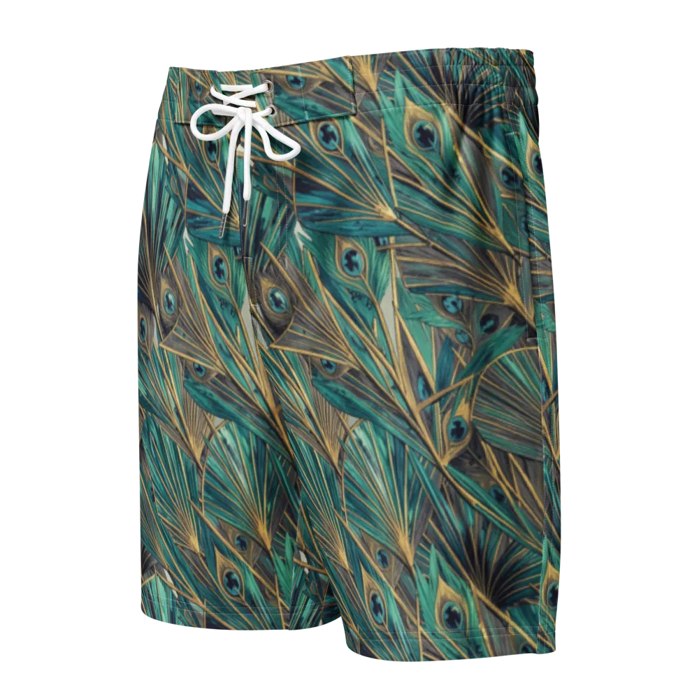 Peacock Tapestry on Men's Board Shorts — Front