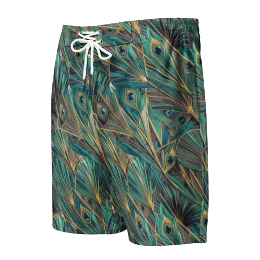 Peacock Tapestry on a Men's Board Shorts