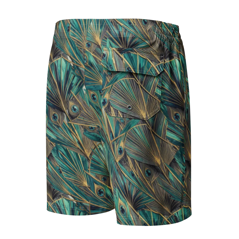 Peacock Tapestry on Men's Board Shorts — Back