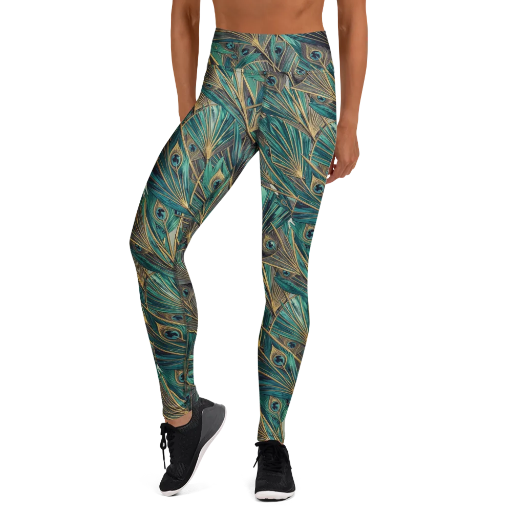 Peacock Tapestry on Yoga Leggings — Front