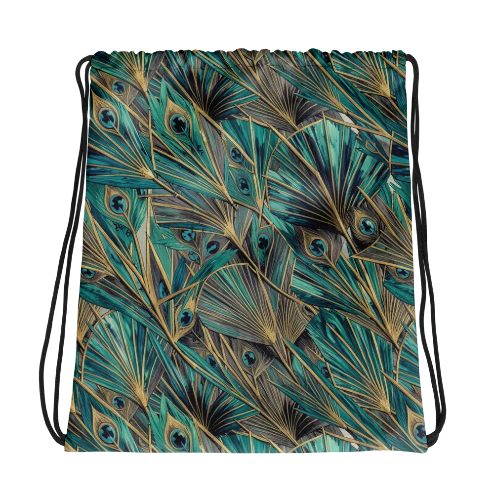 Peacock Tapestry on Drawstring Bag — Photo