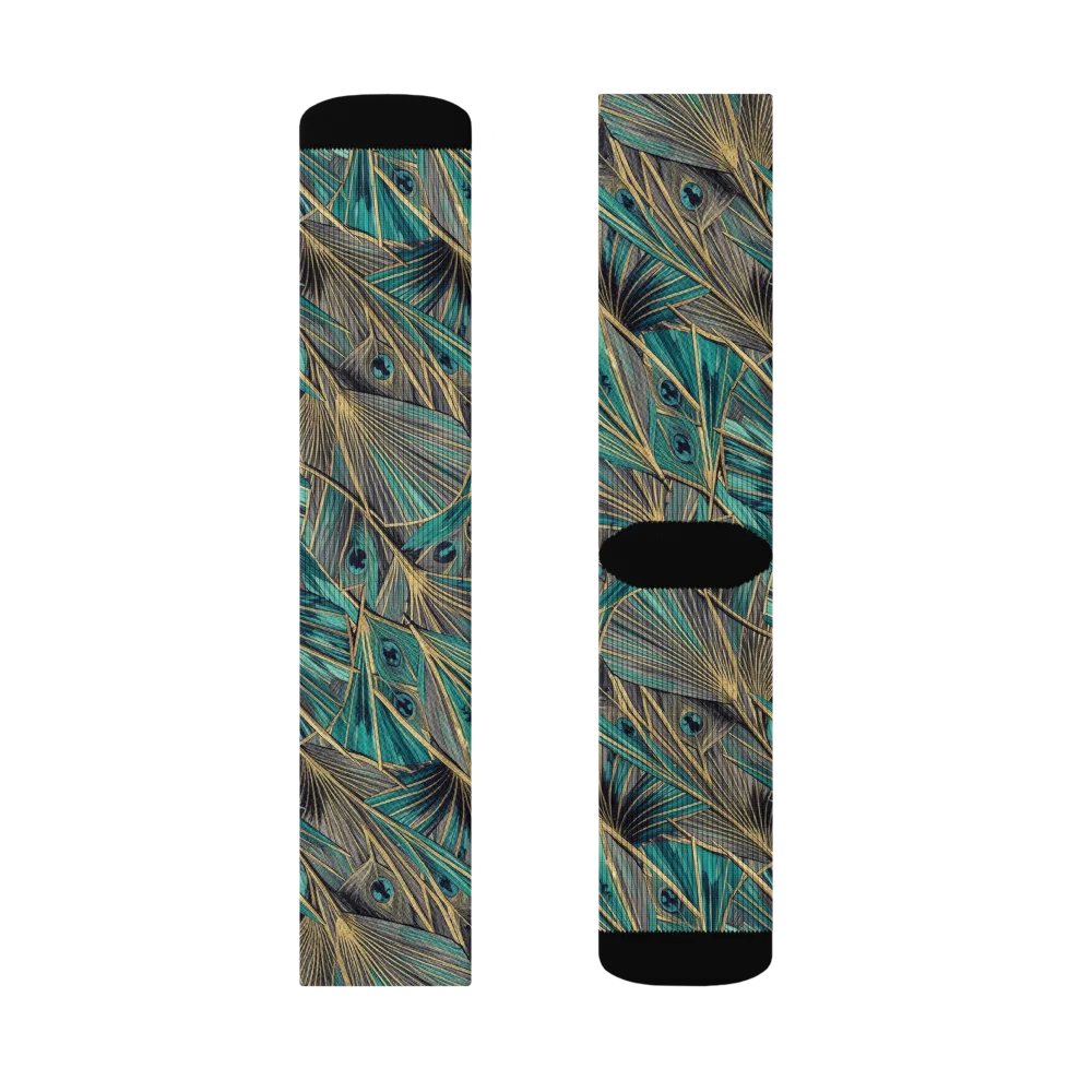 Peacock Tapestry on Socks — Right Sock