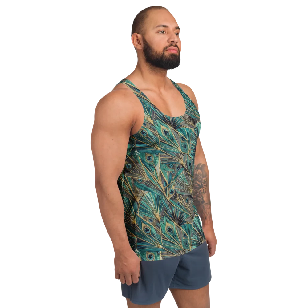 Peacock Tapestry on Men's Tank Top — Right Front
