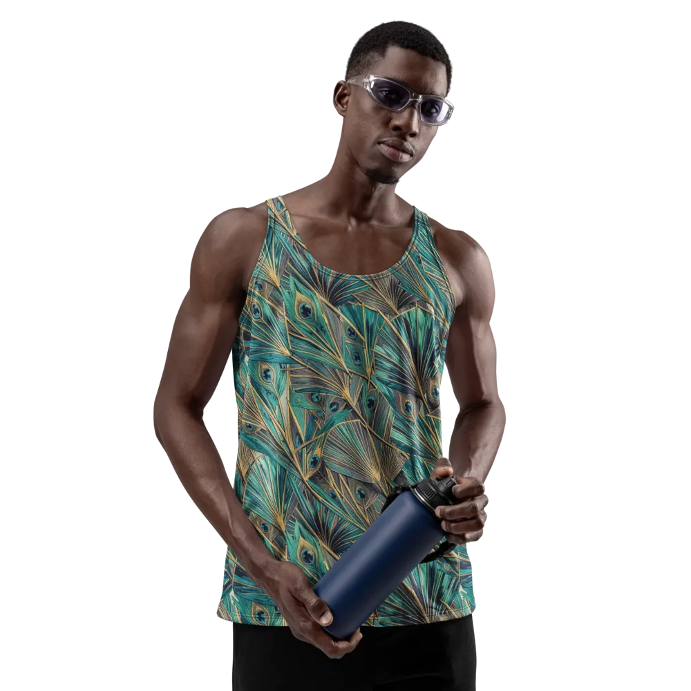 Peacock Tapestry on Men's Tank Top — Front