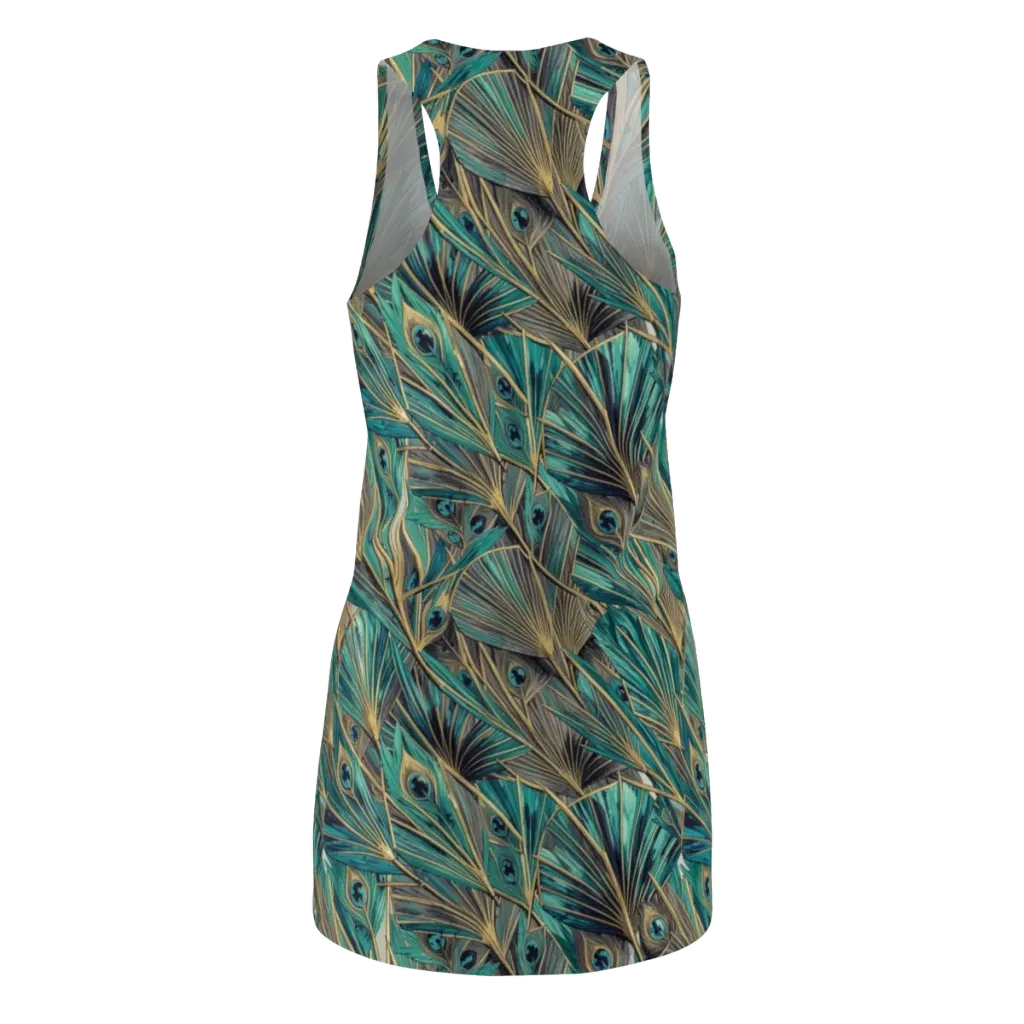Peacock Tapestry on Racerback Dress — Back