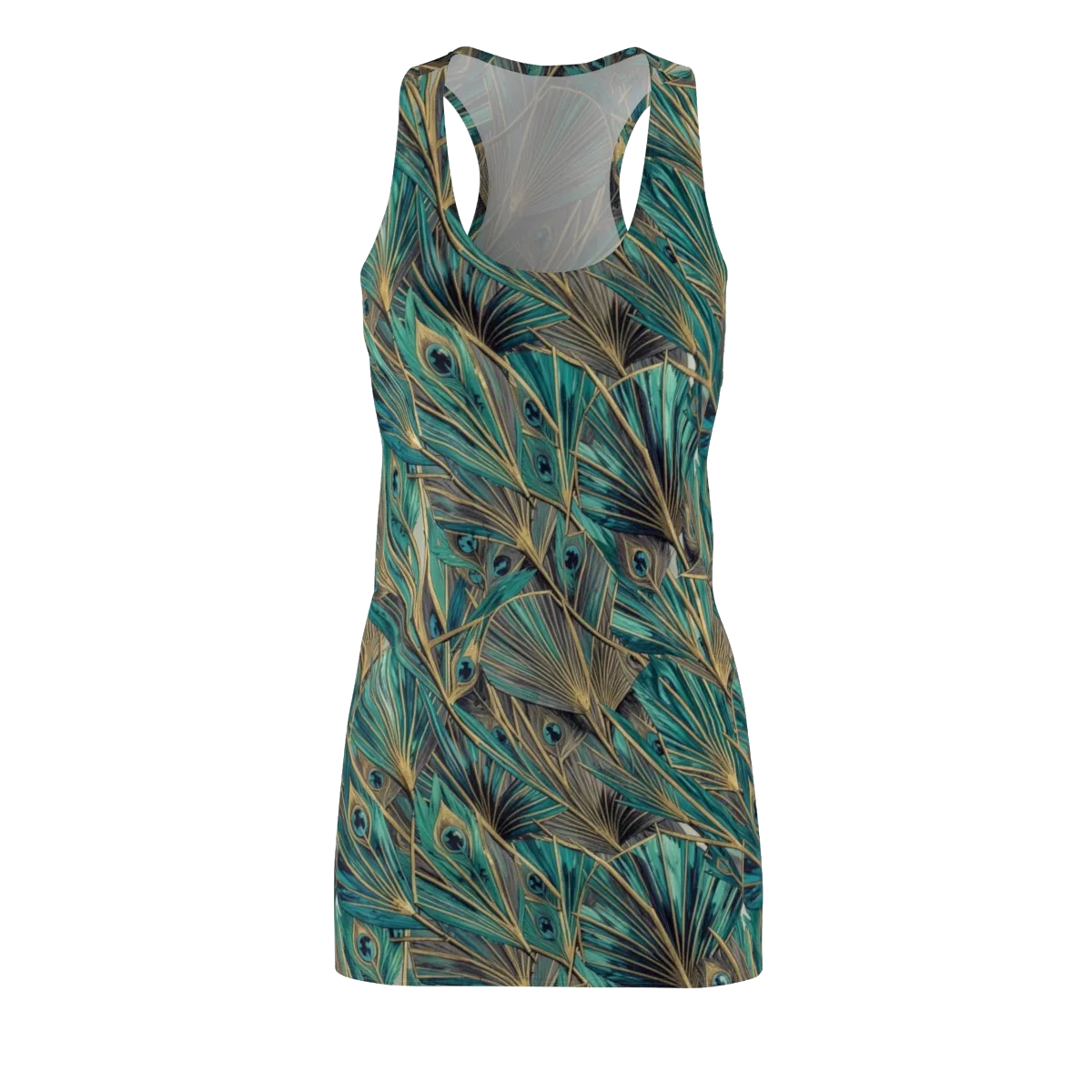 Peacock Tapestry on Racerback Dress — Front