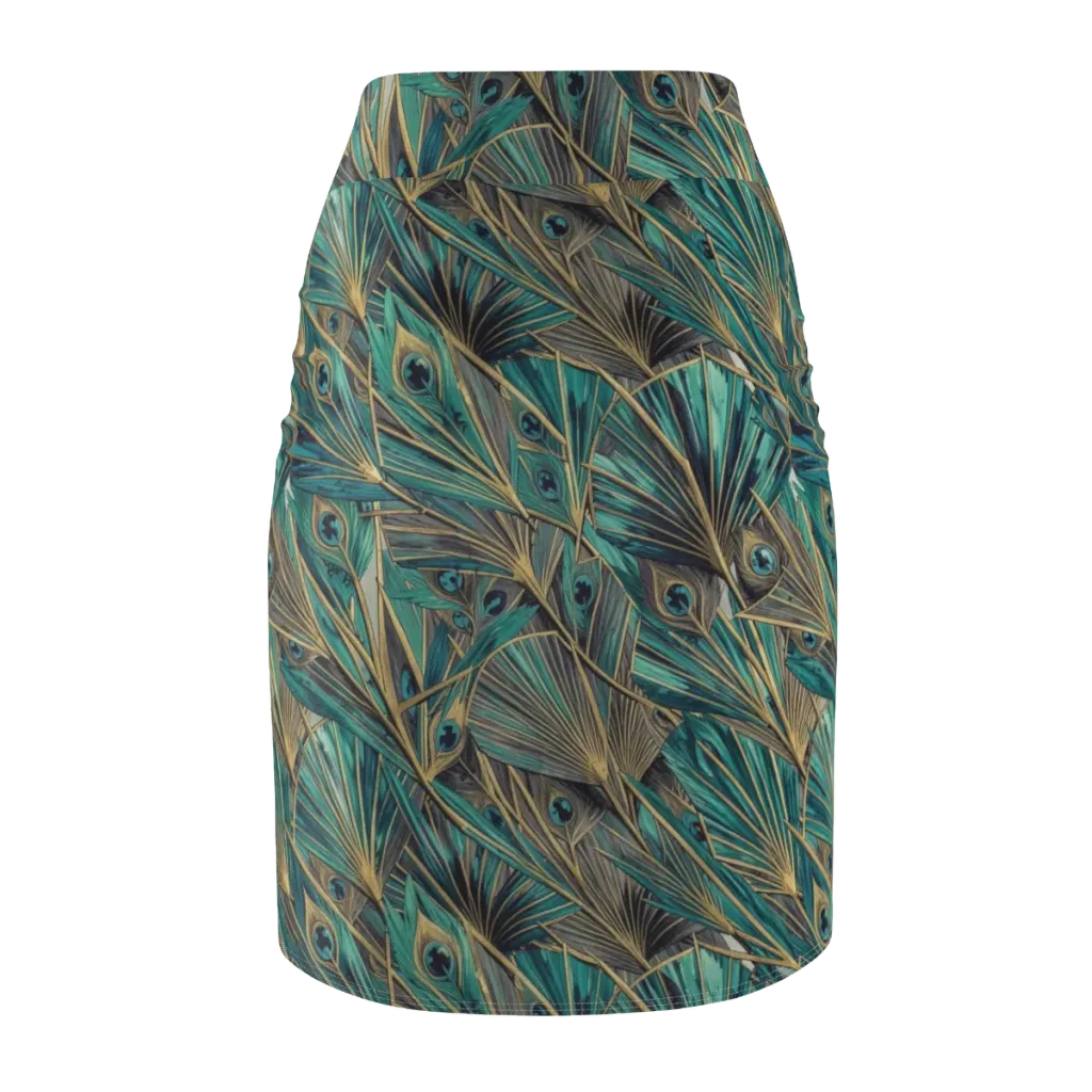 Peacock Tapestry on Pencil Skirt — Back