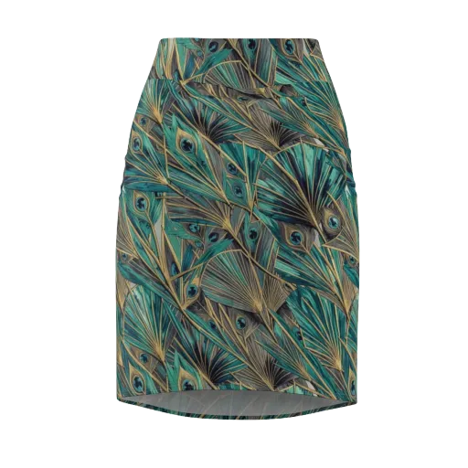 Peacock Tapestry on a Pencil Skirt
