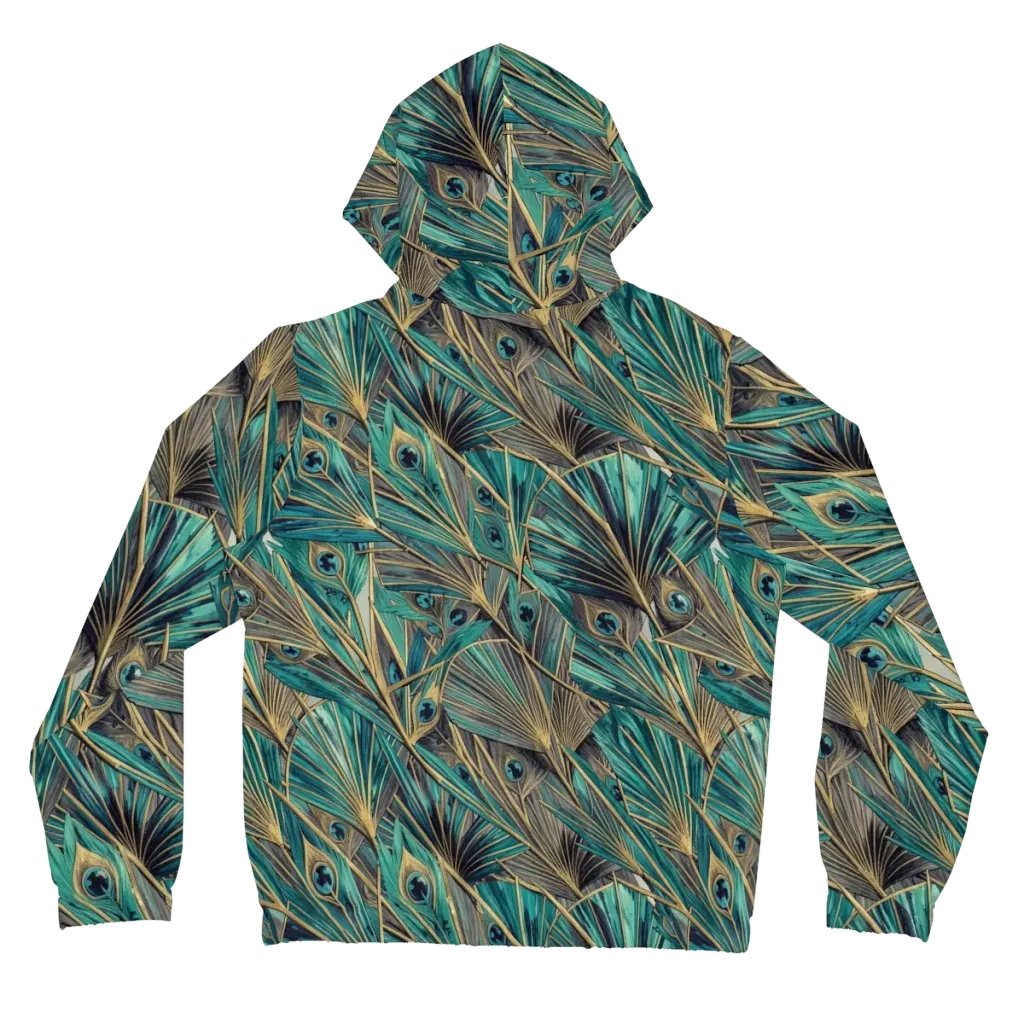 Peacock Tapestry on Women's Full-Zip Hoodie — Back