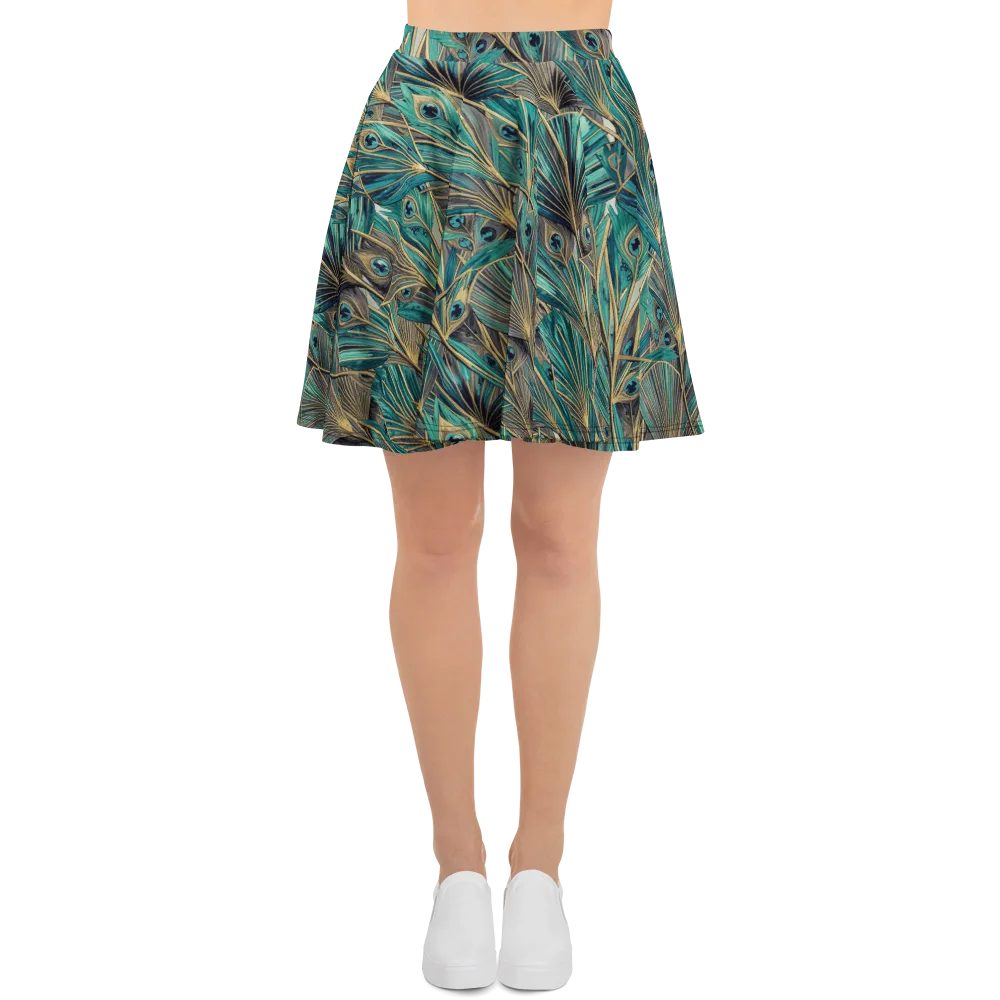 Peacock Tapestry on Skater Skirt — Front