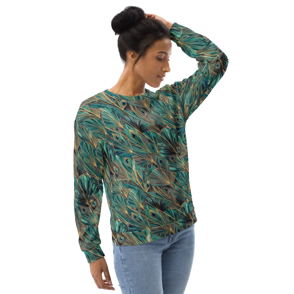 Peacock Tapestry on Sweatshirt — Right Front