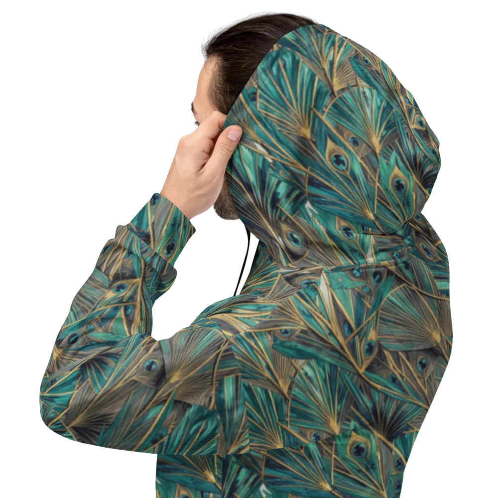 Peacock Tapestry on Hoodie — Back