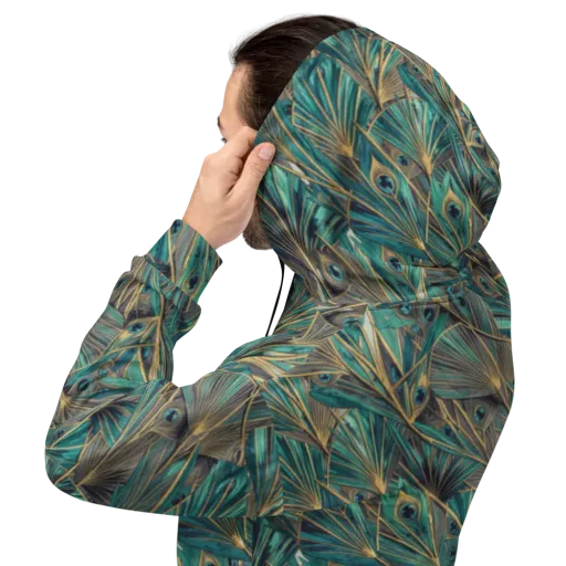Peacock Tapestry on a Hoodie