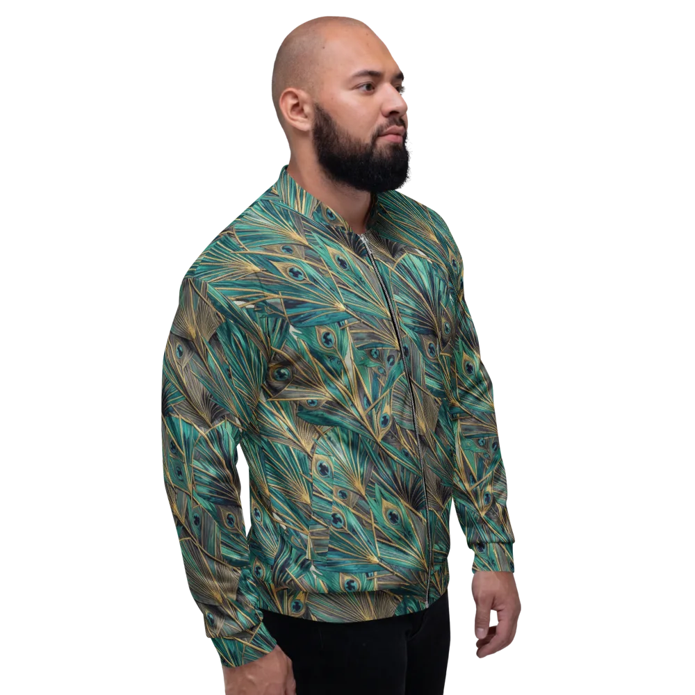 Peacock Tapestry on Bomber Jacket — Right
