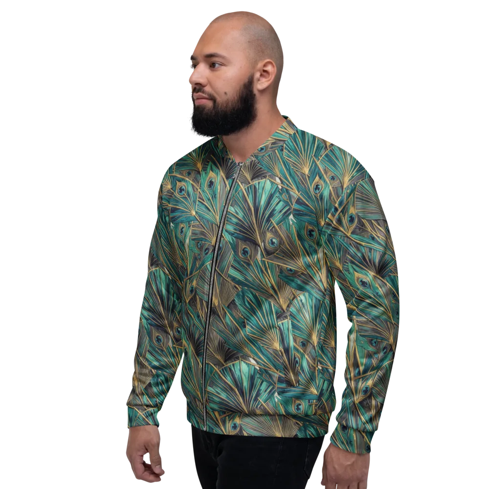 Peacock Tapestry on Bomber Jacket — Left