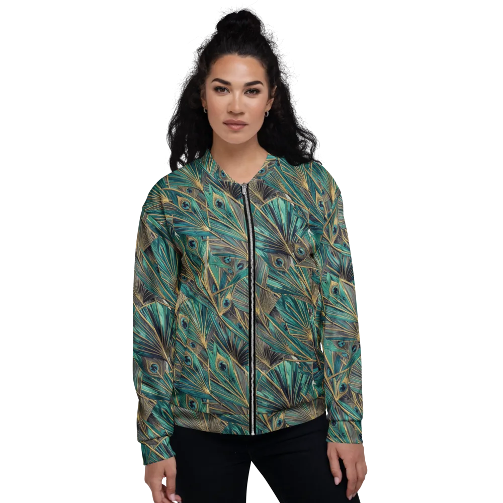 Peacock Tapestry on Bomber Jacket — Front