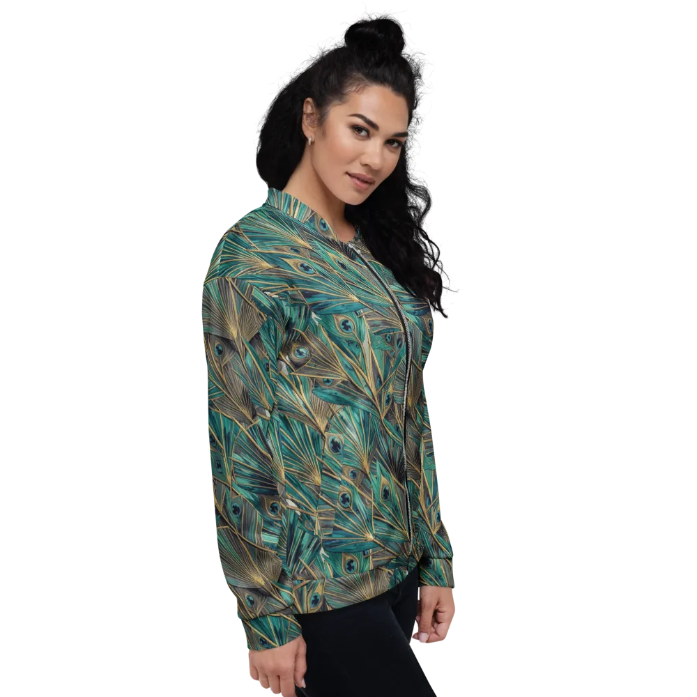 Peacock Tapestry on Bomber Jacket — Right