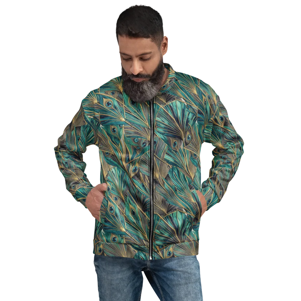 Peacock Tapestry on Bomber Jacket — Front