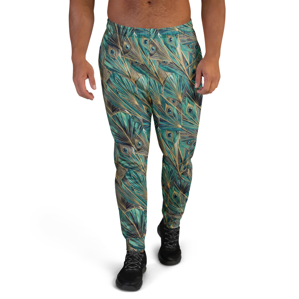 Peacock Tapestry on Men's Joggers — Front