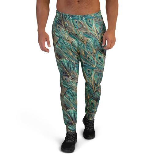 Peacock Tapestry on a Men's Joggers