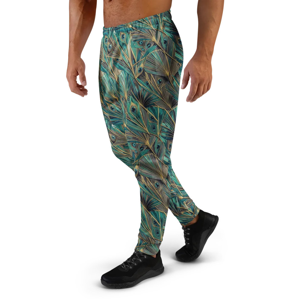 Peacock Tapestry on Men's Joggers — Left