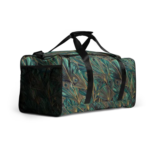 Peacock Tapestry on a Duffle Bag