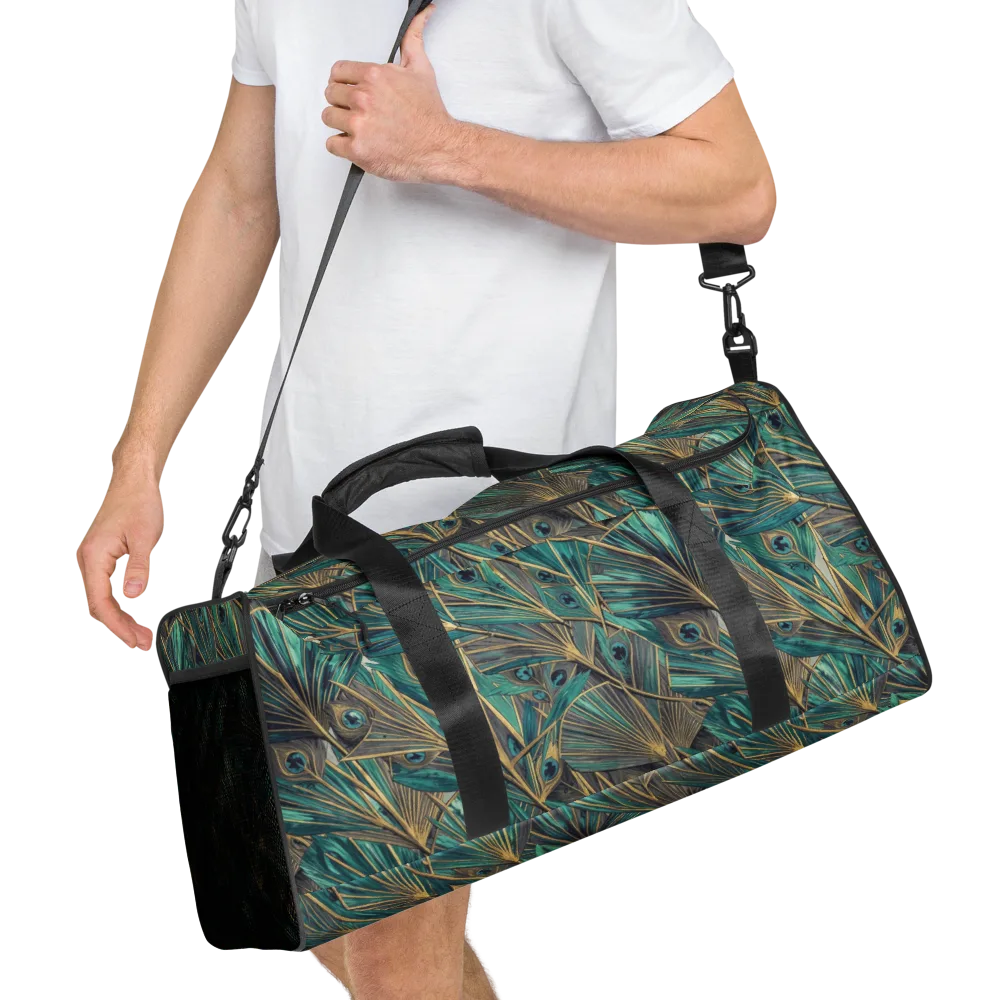 Peacock Tapestry on Duffle Bag — Right Front