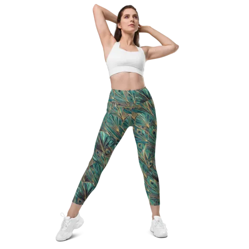 Peacock Tapestry on a Leggings with Pockets
