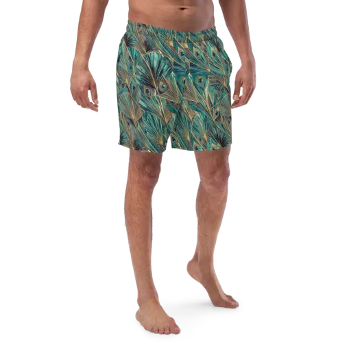 Peacock Tapestry on a Swim Trunks