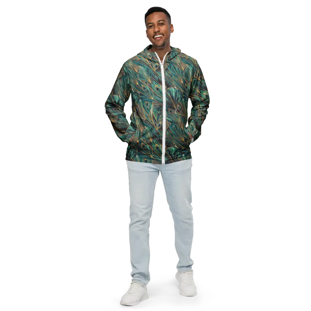 Peacock Tapestry on Men's Windbreaker — Front