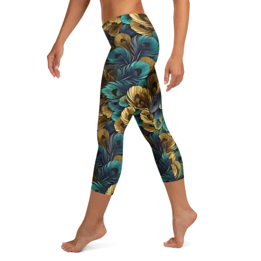 Peacock Afterglow on a Capri Leggings