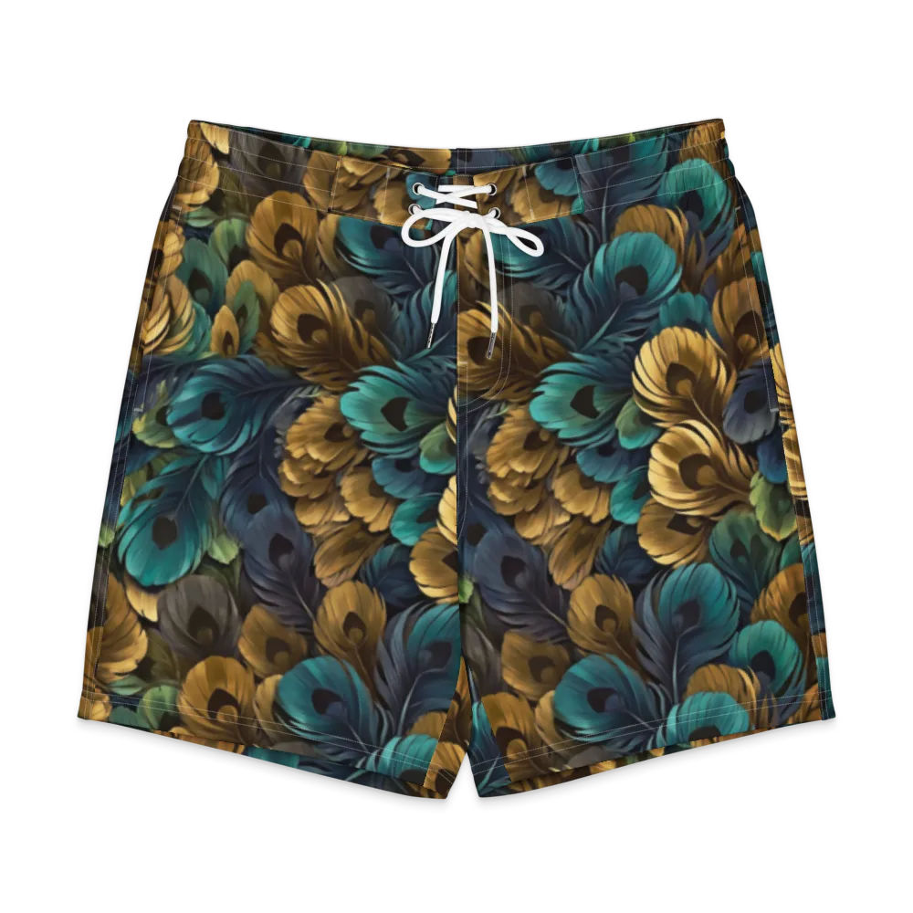 Peacock Afterglow on Men's Board Shorts — Front