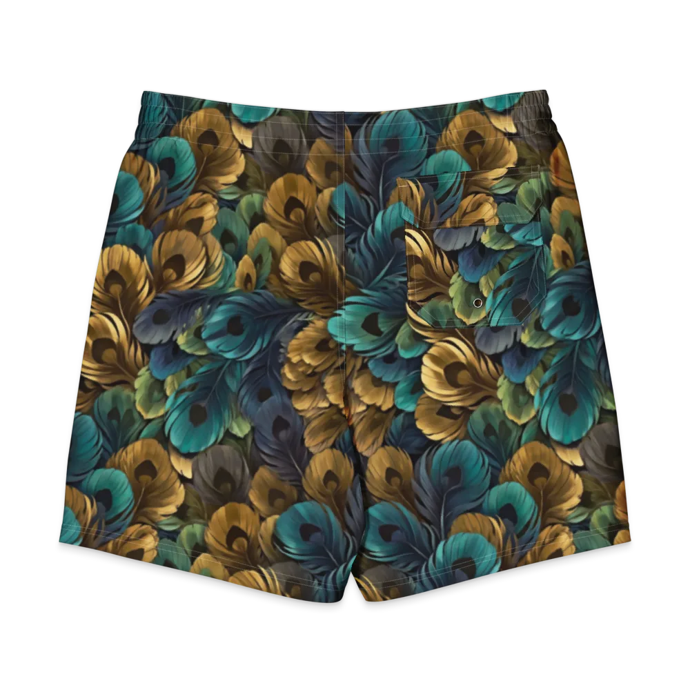 Peacock Afterglow on Men's Board Shorts — Back