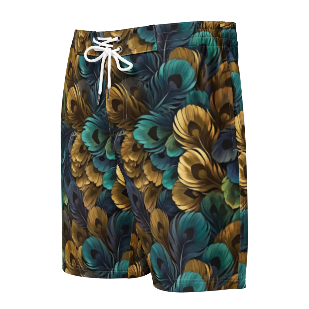 Peacock Afterglow on Men's Board Shorts — Front