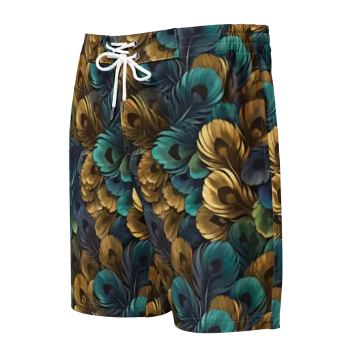 Peacock Afterglow on a Men's Board Shorts