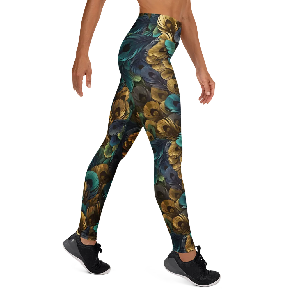 Peacock Afterglow on Yoga Leggings — Right