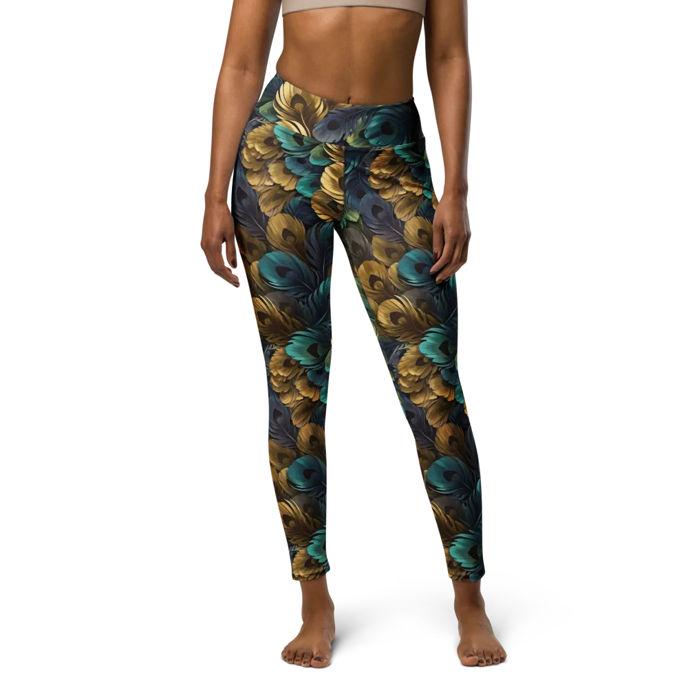 Peacock Afterglow on Yoga Leggings — Front