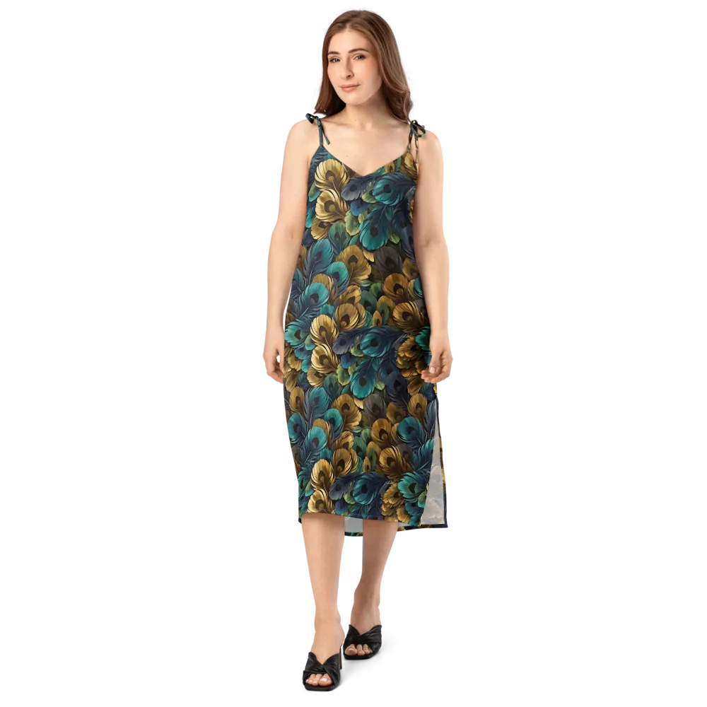 Peacock Afterglow on Slip Dress — Front