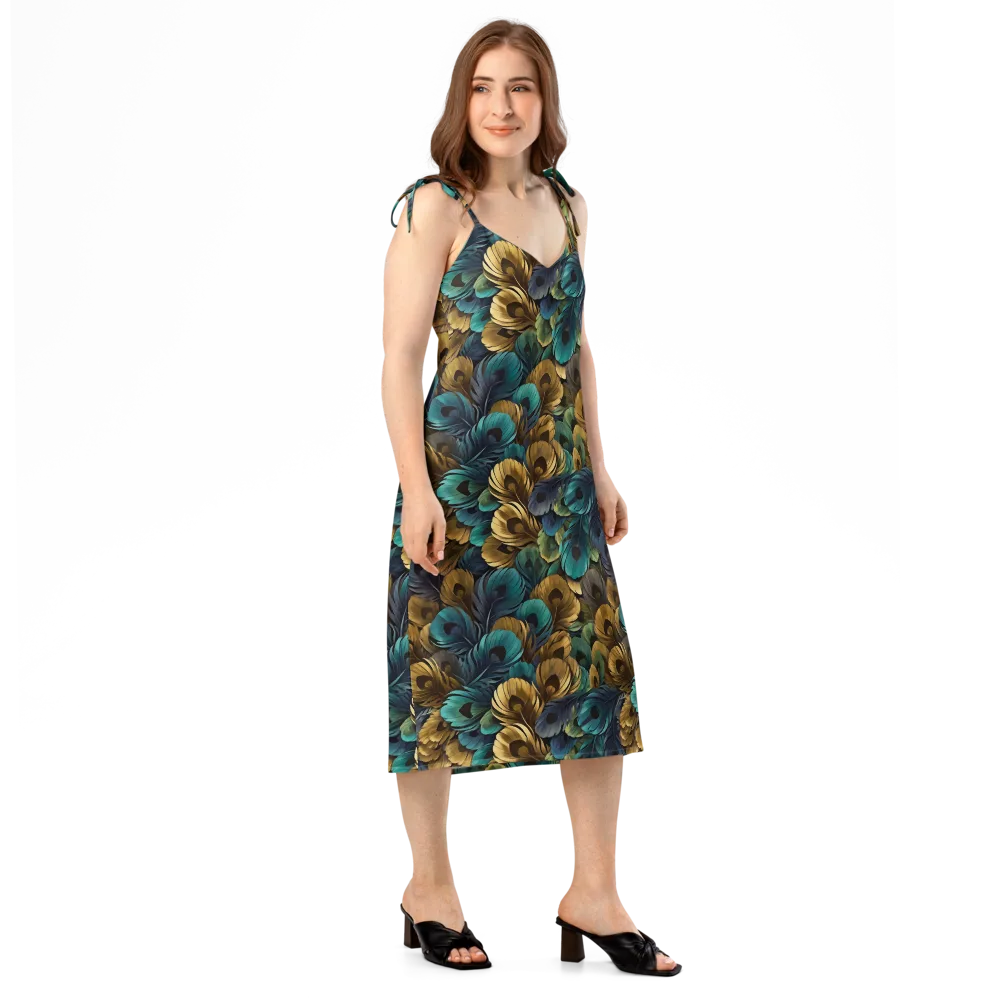Peacock Afterglow on Slip Dress — Right Front